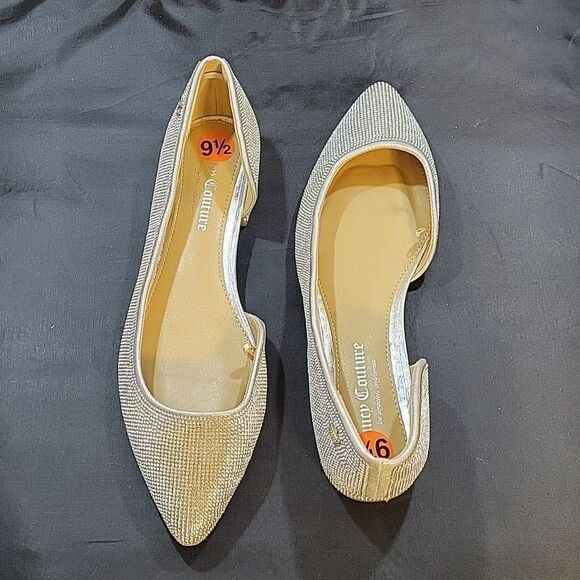 BRAND NEW JUICY COUTURE JEWEL STUDDED D'ORSAY POINTED TOE SLIP-ON FLAT S… - Picture 3 of 16